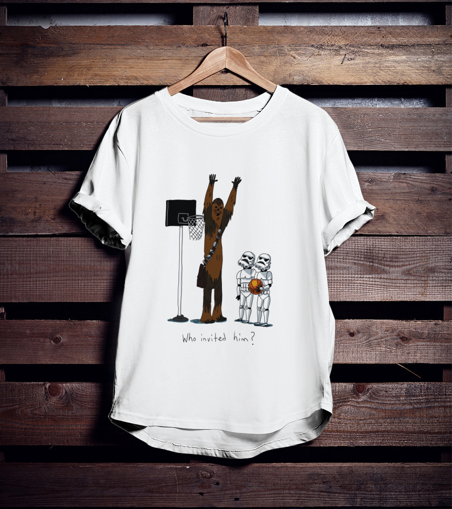 Chewbacca Playing Basketball With Stormtroopers Who Invited Him T-Shirt