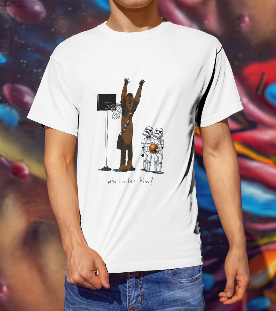 Chewbacca Playing Basketball With Stormtroopers Who Invited Him T-Shirt