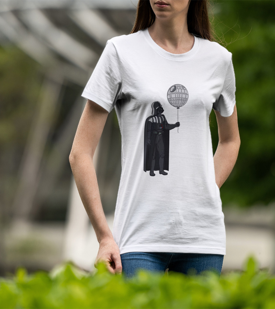 Darth Vader Holding Death Star Shaped Balloon T-Shirt