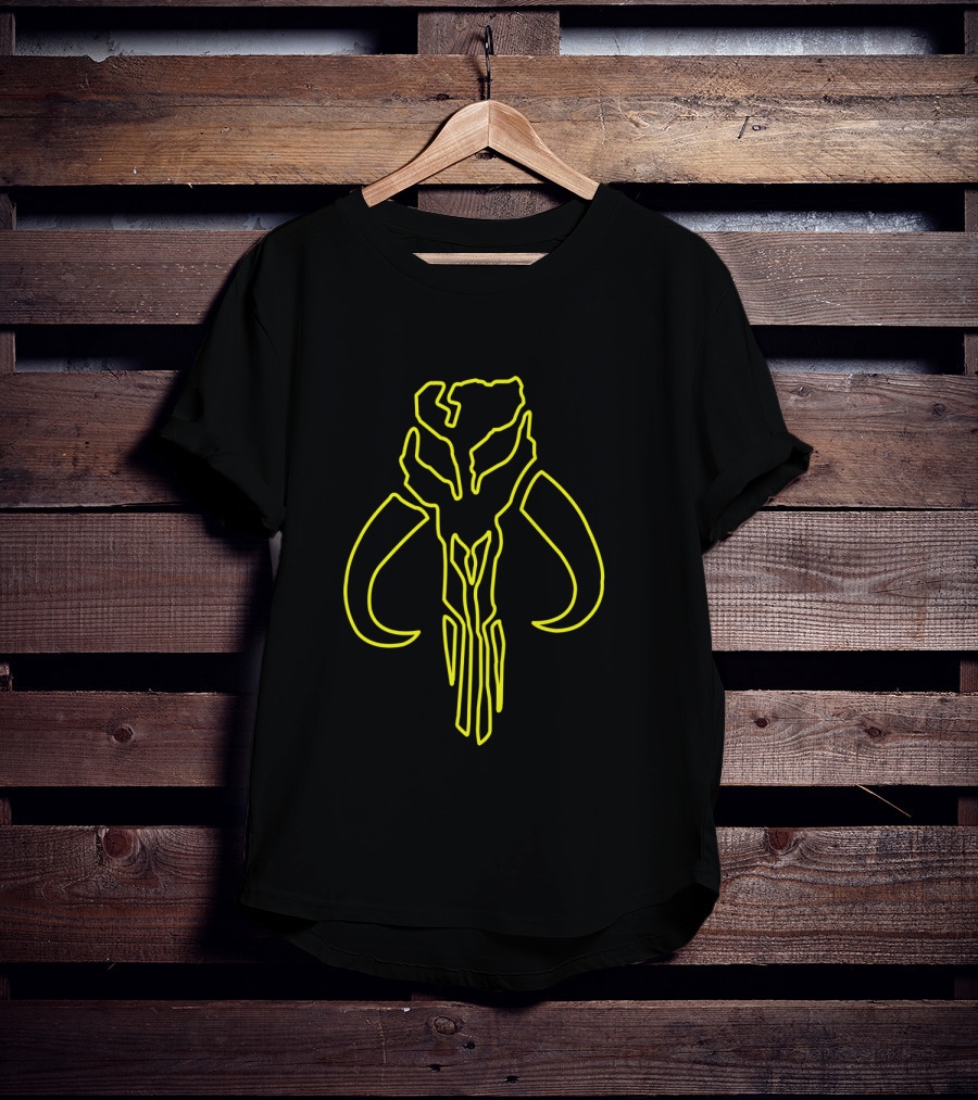 Mandalorian Mythosaur Neon Outline T-Shirt