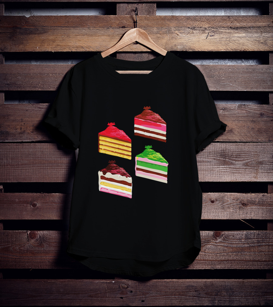 Imperial Star Destroyer Cake Slices Colorful Dessert Quartet T-Shirt