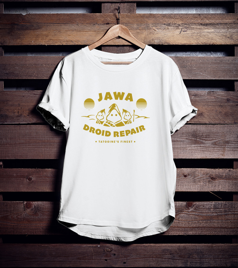 Jawa Droid Repair Tatooine's Finest Star Wars Graphics Suns Desert Icons T-Shirt