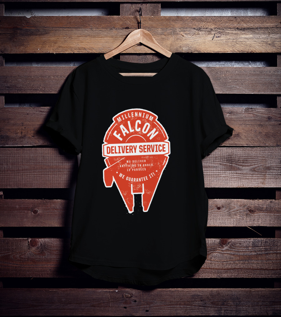 Millennium Falcon Delivery Service We Deliver Anything In Under 12 Parsecs We Guarantee It T-Shirt