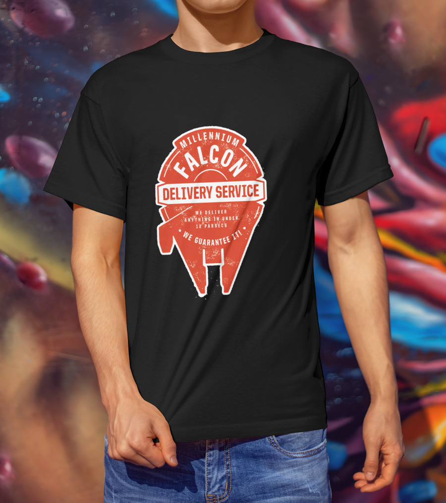 Millennium Falcon Delivery Service We Deliver Anything In Under 12 Parsecs We Guarantee It T-Shirt