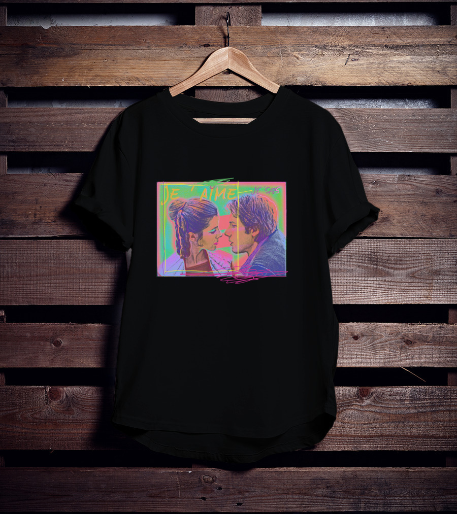 Princess Leia Han Solo Je T'aime Je Sais Neon Pop T-Shirt