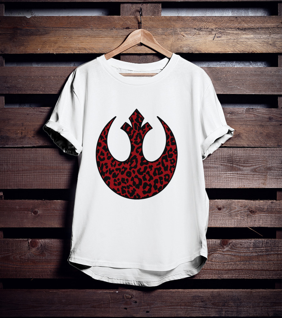 Rebellion Emblem Red Cheetah Print Fill T-Shirt