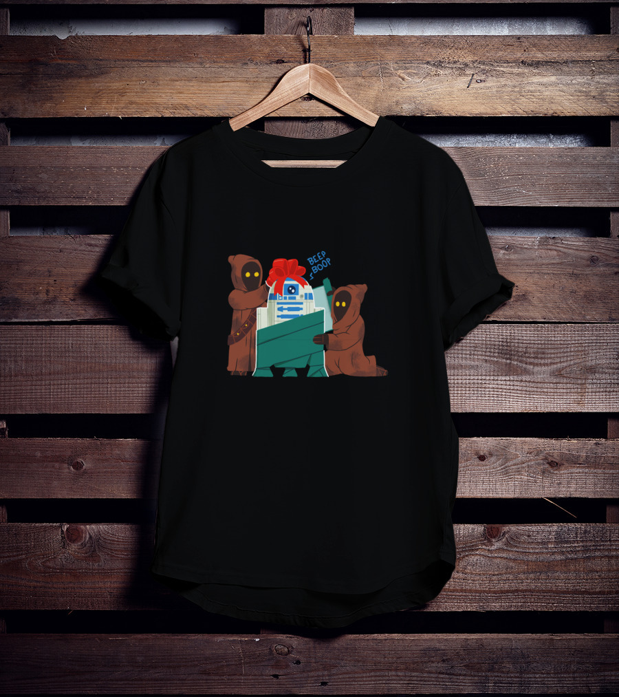 Star Wars Holiday Jawas Wrapping R2-D2 Beep Boop T-Shirt