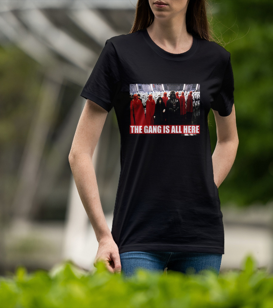 Star Wars The Gang Is All Here Vader Emperor Stormtroopers Red Guards T-Shirt