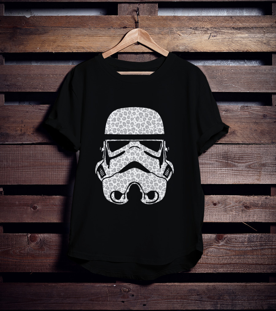 Stormtrooper Helmet Cheetah Pattern Fill T-Shirt