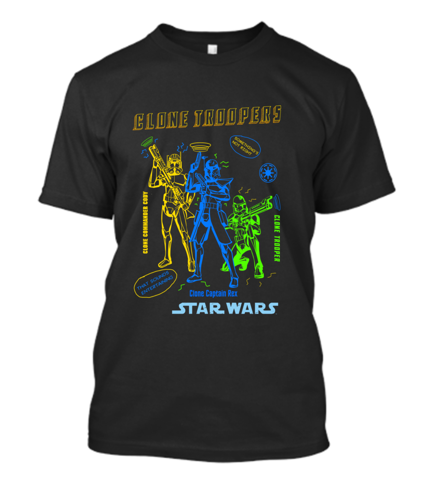 Star Wars Clone Troopers Clone Commander Cody Clone Trooper Clone Captain Rex T-Shirt