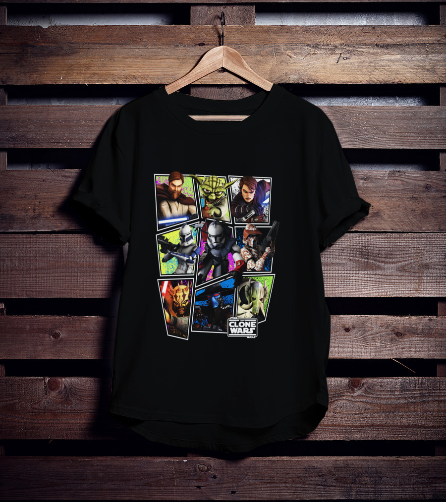 Star Wars The Clone Wars Character Panels Jedi Sith Clones T-Shirt