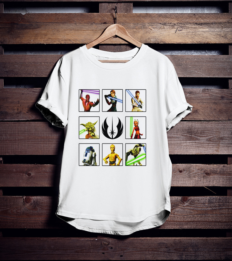 Star Wars The Clone Wars Jedi Rebels Character Box Grid T-Shirt