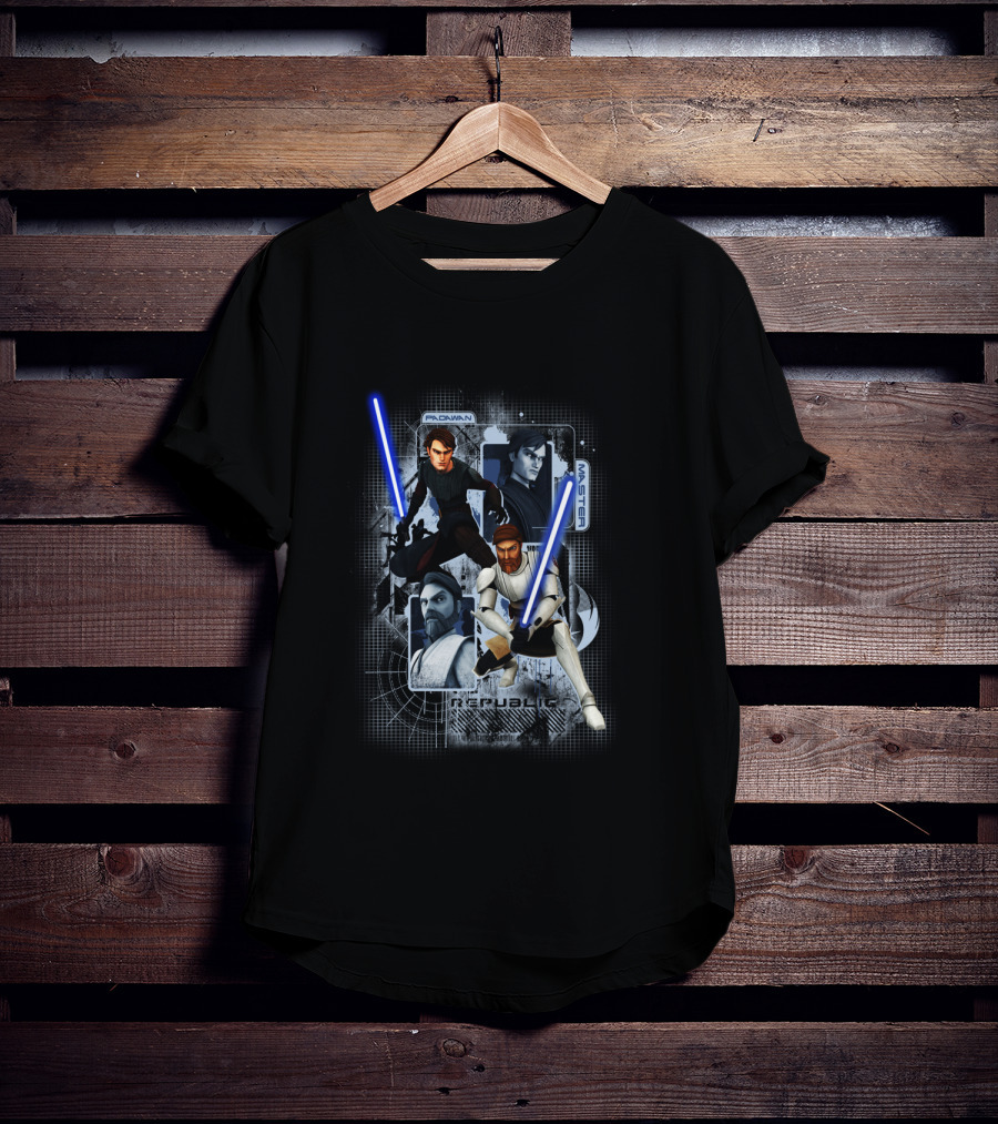 The Clone Wars Republic Padawan And Master Jedi Star Wars T-Shirt