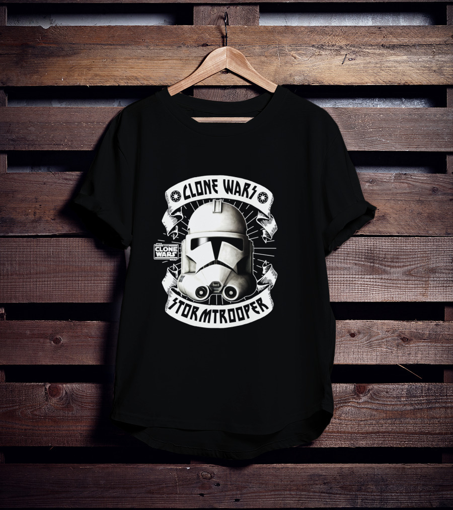 Clone Wars Stormtrooper Helmet Banners Star Wars Badges T-Shirt