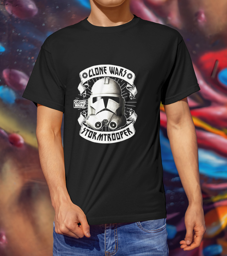 Clone Wars Stormtrooper Helmet Banners Star Wars Badges T-Shirt