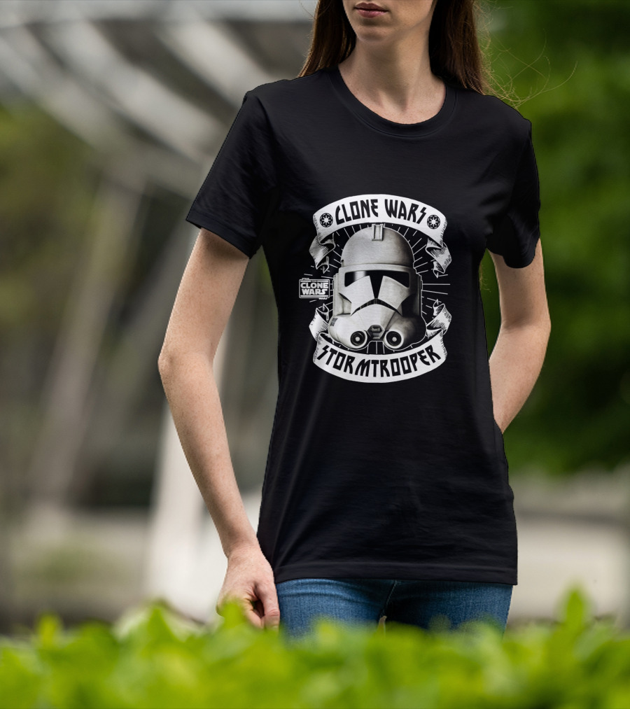 Clone Wars Stormtrooper Helmet Banners Star Wars Badges T-Shirt