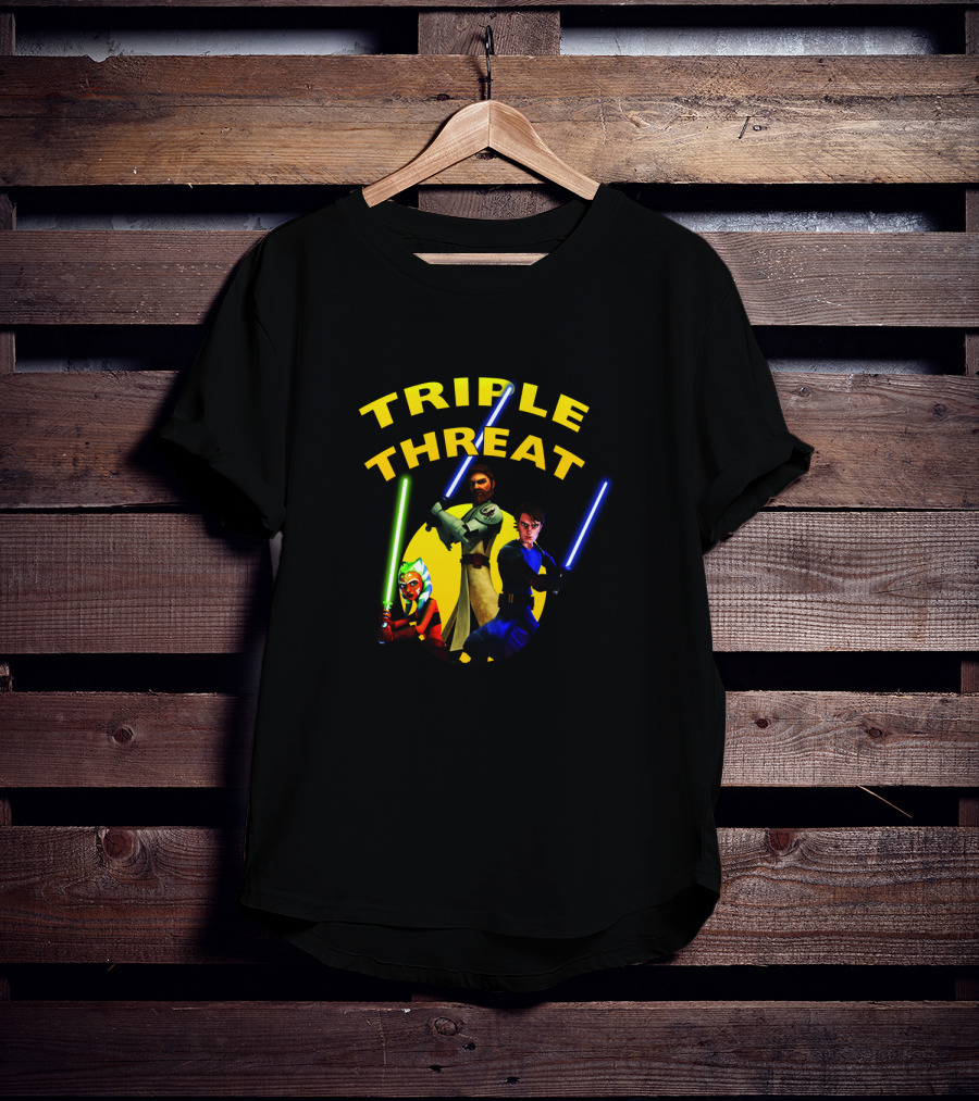 Star Wars The Clone Wars Jedi Trio Triple Threat T-Shirt