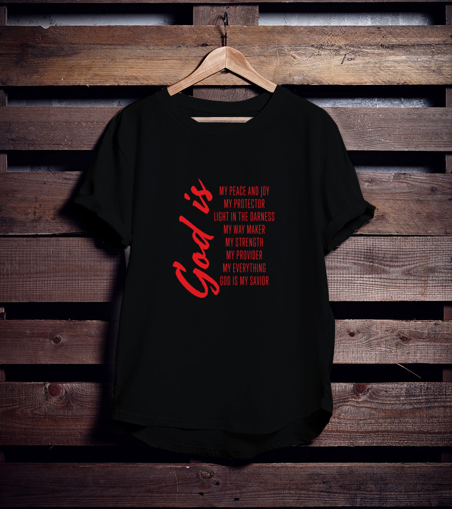 God Is My Peace Joy Protector Light Savior Christian Bible Verse T-Shirt