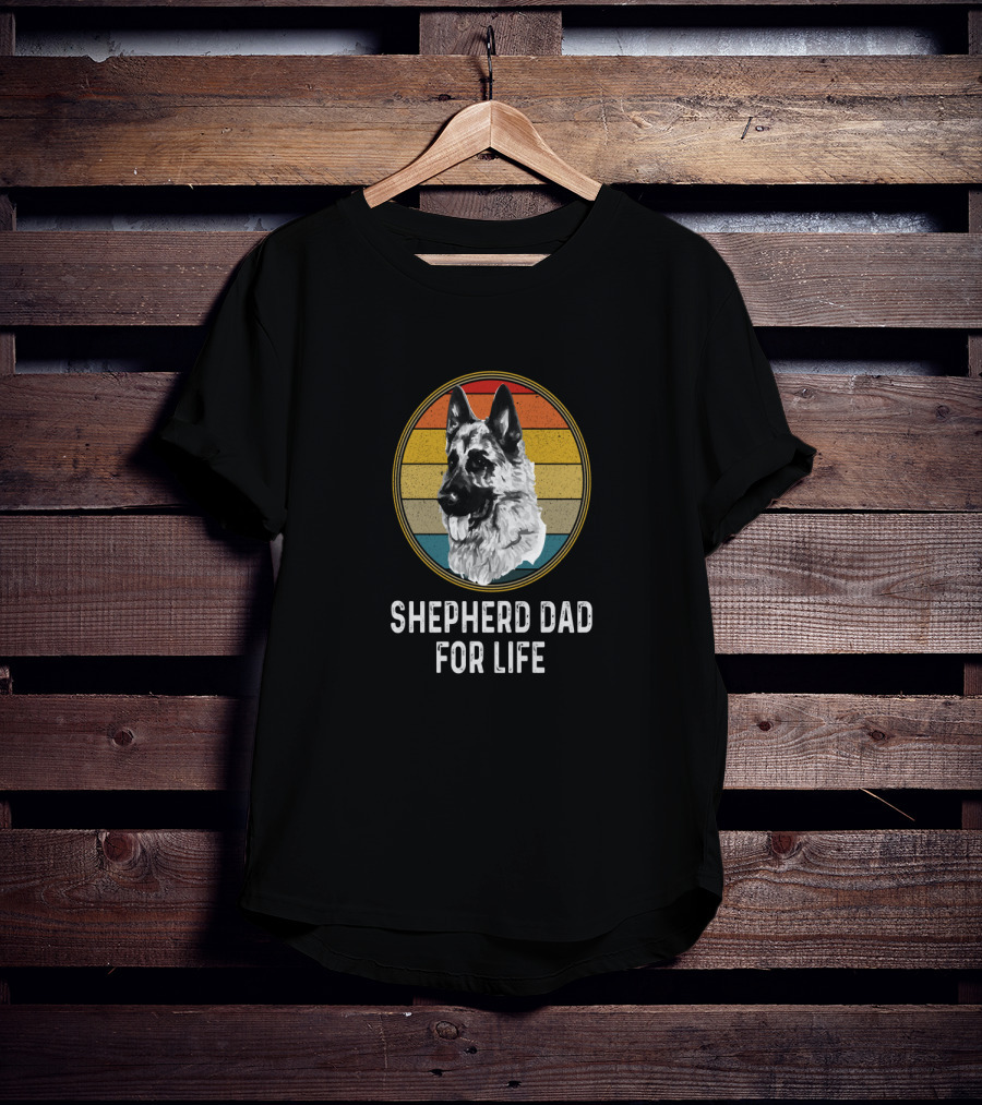 Shepherd Dad For Life German Shepherd Retro T-Shirt