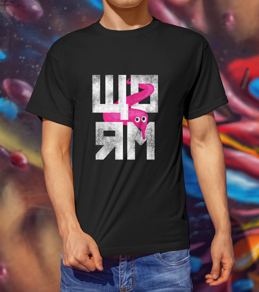 Pink Worm On A String Meme Style WORM T-Shirt