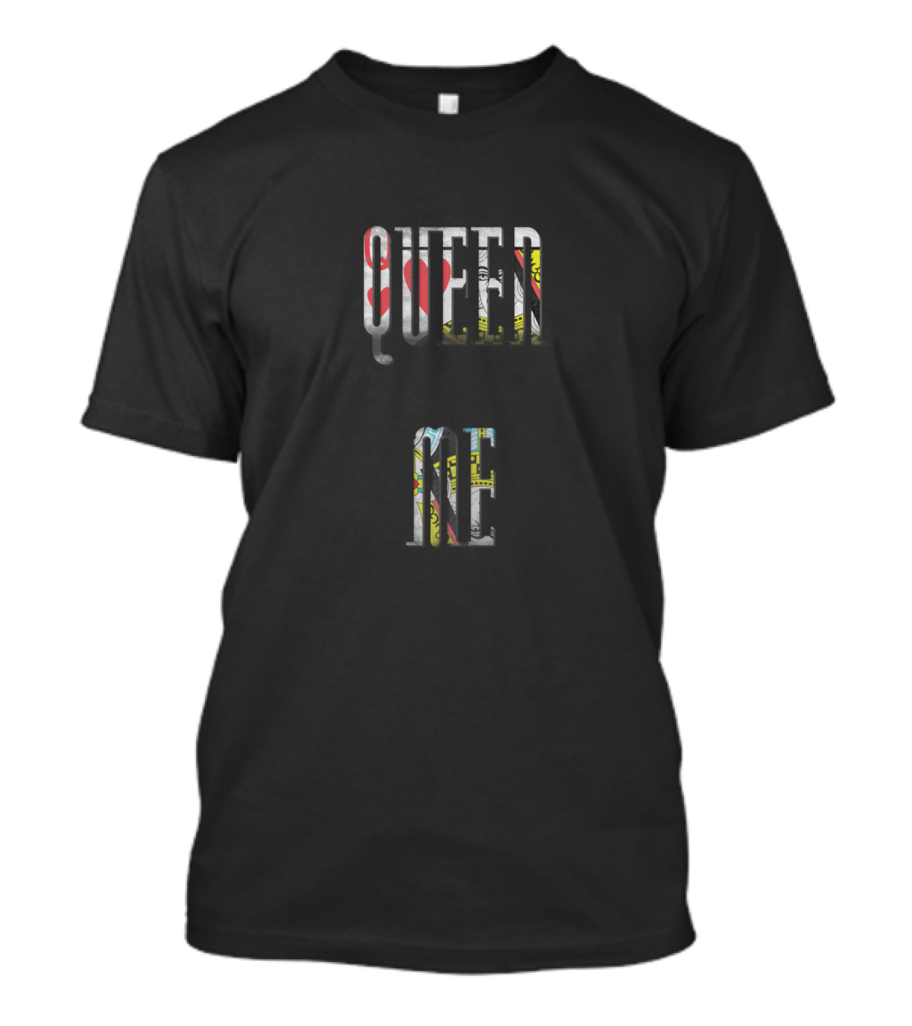 Queen Me Diamonds Hearts Playing Card T-Shirt