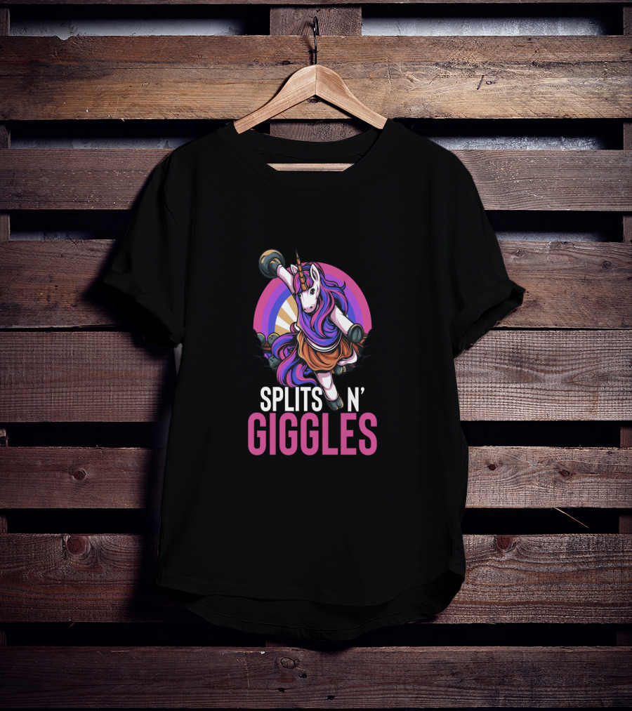 Unicorn Splits 'n Giggles Bowling Team Majestic Bowler T-Shirt