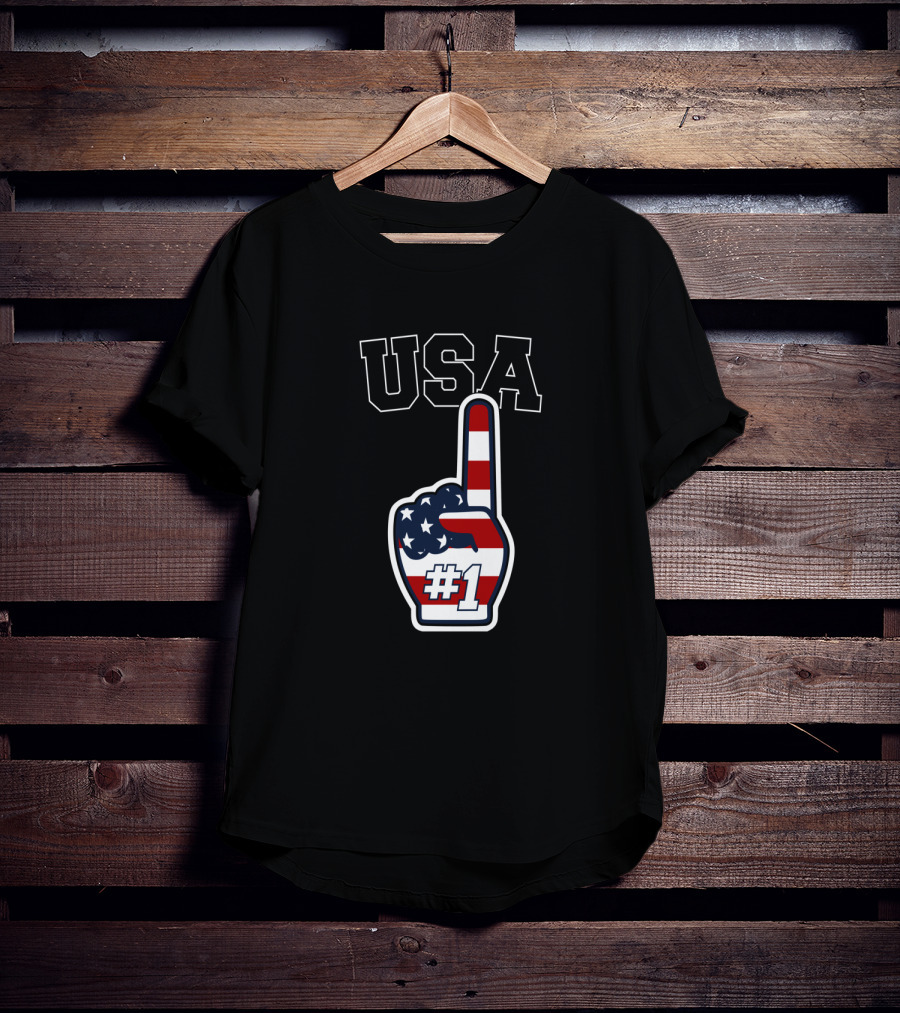 USA #1 Patriotic Foam Finger T-Shirt
