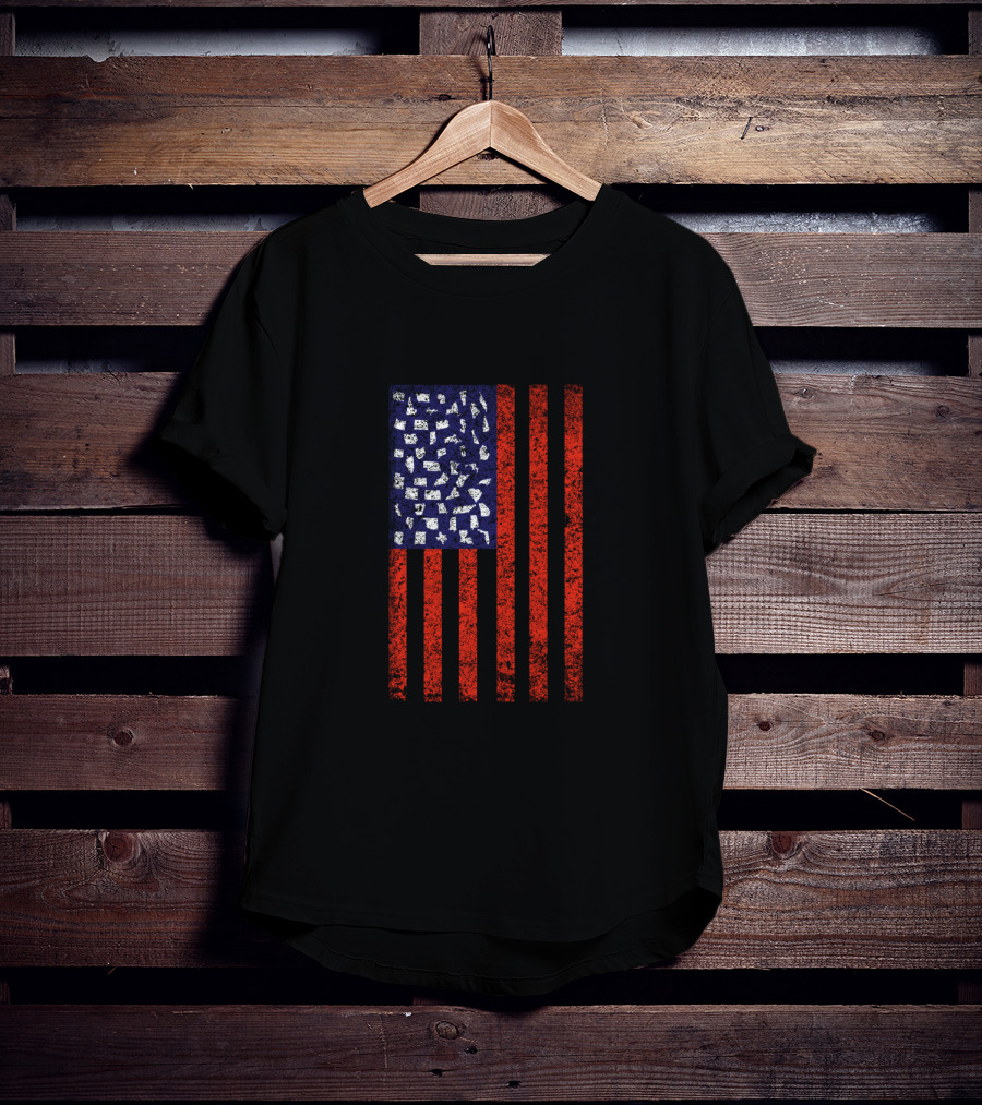 American Flag With USA States T-Shirt