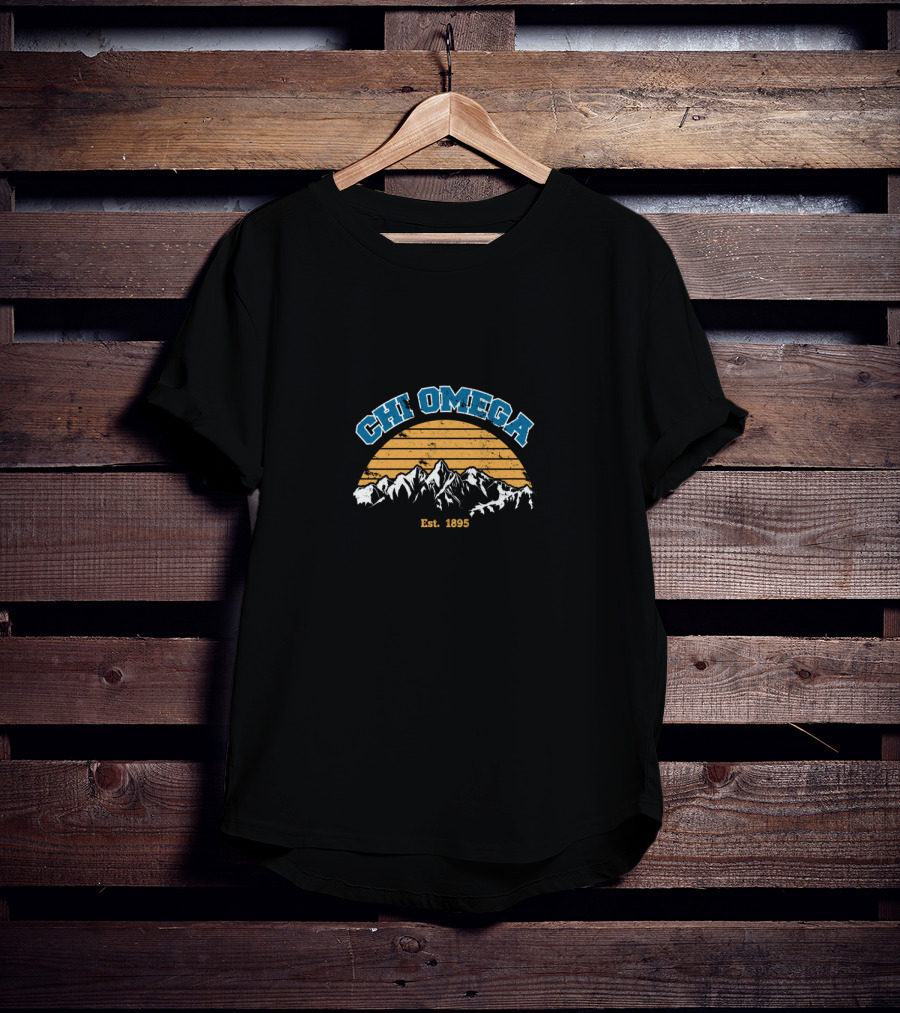 Chi Omega Est. 1895 Mountain Sunset T-Shirt