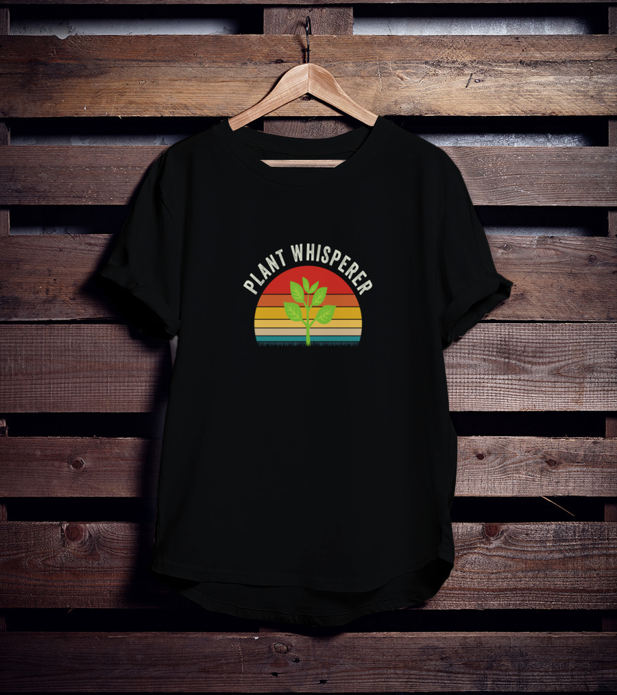 Plant Whisperer Retro Sunburst Leaf T-Shirt