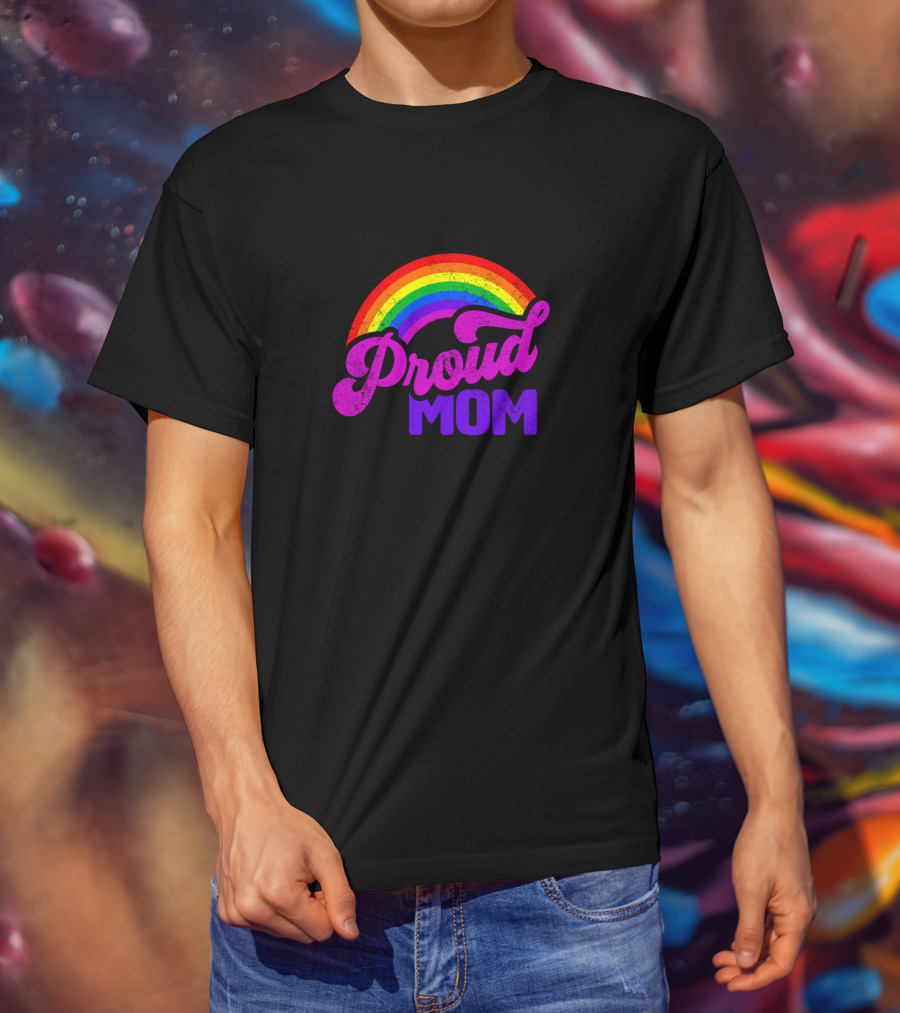 Proud Mom Rainbow Colorful Pride T-Shirt