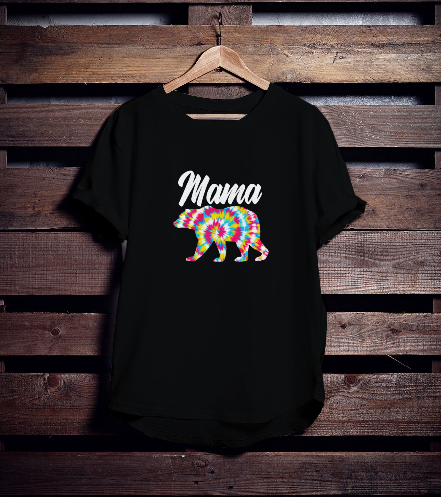 Mama Bear Tie Dye 90s Mom T-Shirt