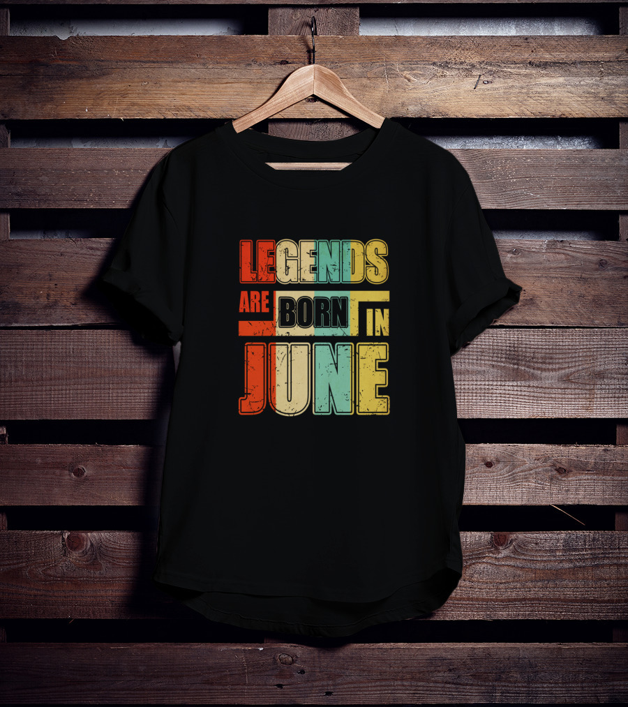 Vintage Colorful Legends Are Born In June T-Shirt