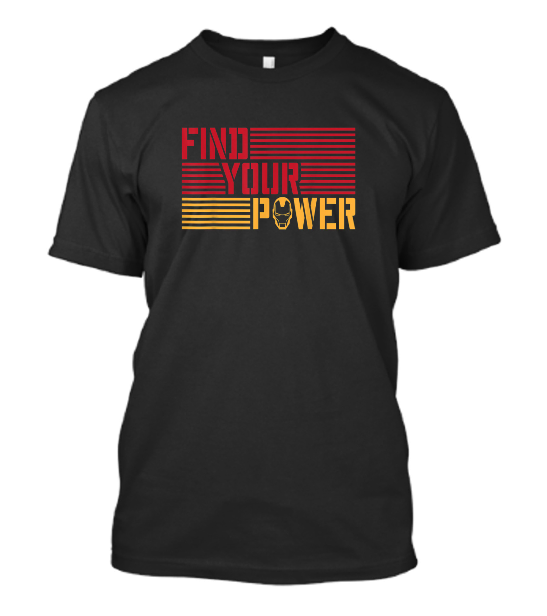Marvel Iron Man Find Your Power Helmet Red Yellow Lines T-Shirt