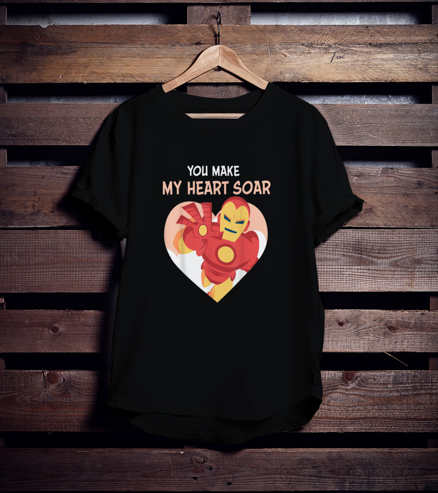 Iron Man You Make My Heart Soar Marvel Hero In Heart Shape T-Shirt