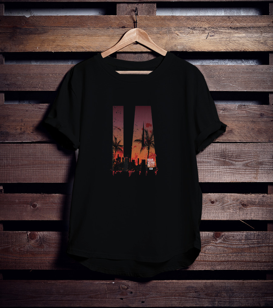 Fear The Walking Dead LA Palm Trees Skyline T-Shirt
