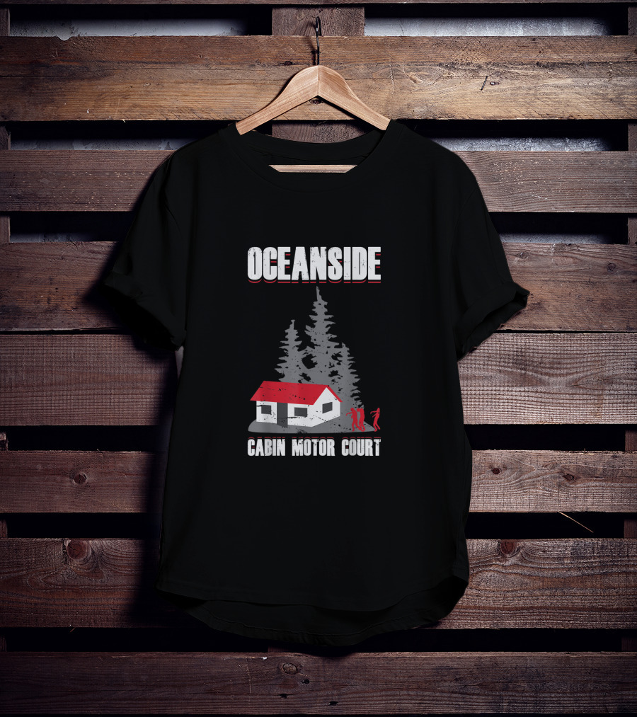 Oceanside Cabin Motor Court Walking Dead Forest Zombies Scene T-Shirt