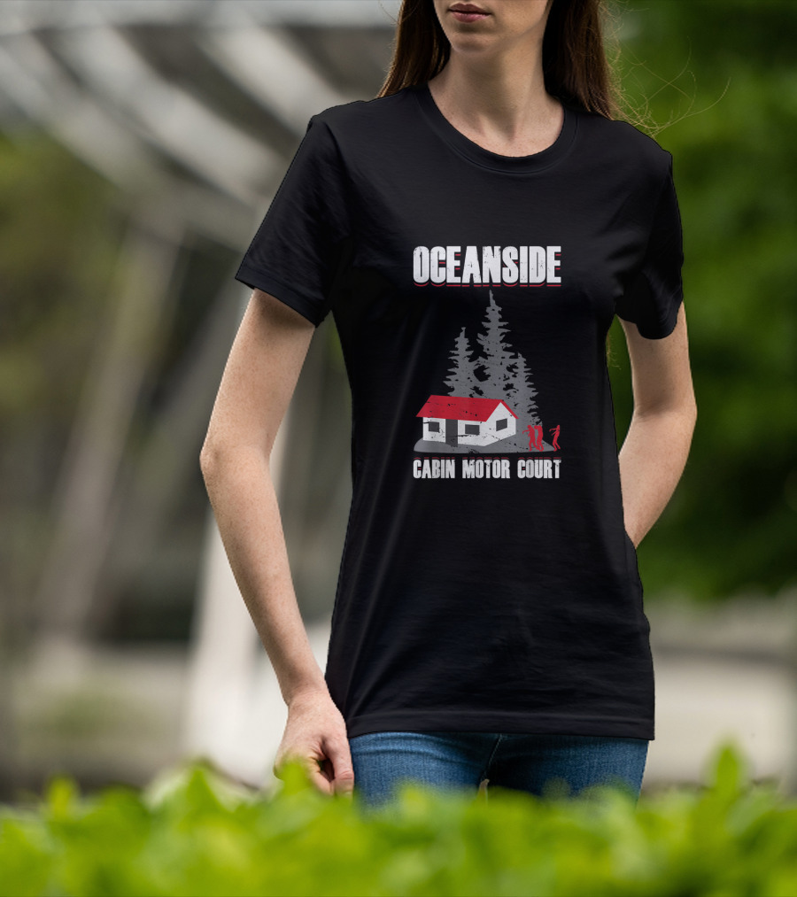 Oceanside Cabin Motor Court Walking Dead Forest Zombies Scene T-Shirt