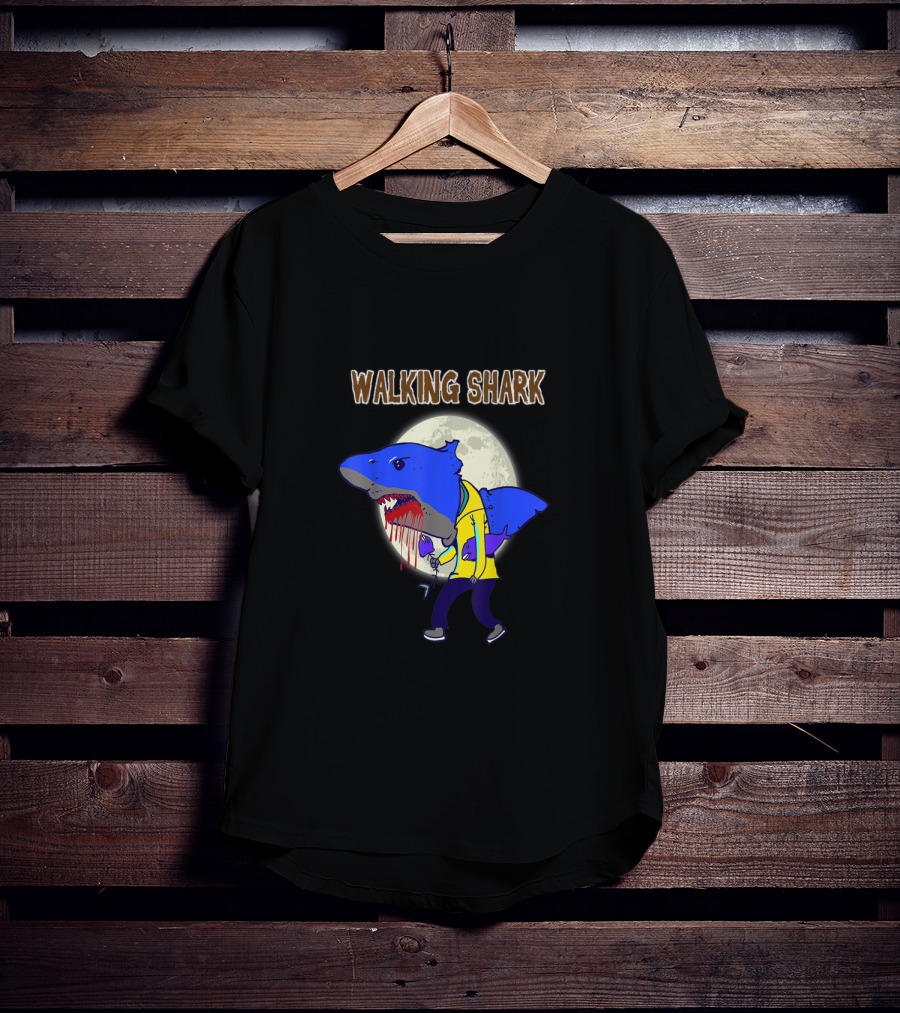 Walking Shark Zombie Bloody Dead T-Shirt