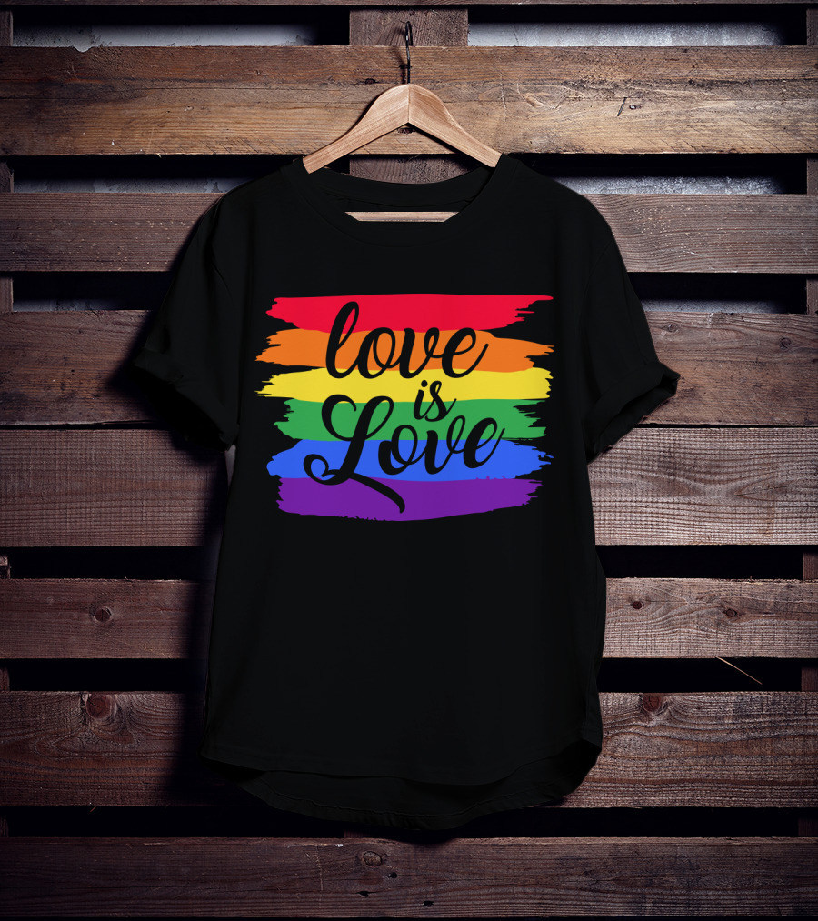 Love Is Love Rainbow Flag Colorful Pride T-Shirt