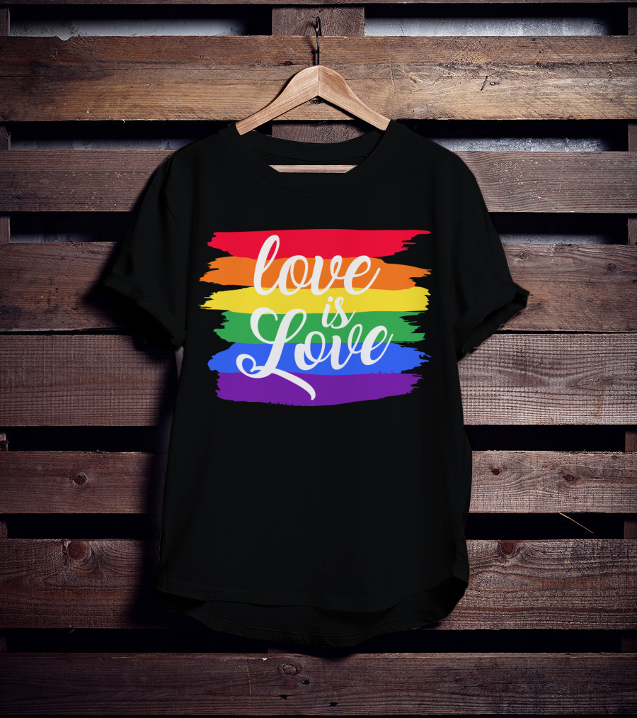 Love Is Love Rainbow Stripes Pride Flag T-Shirt