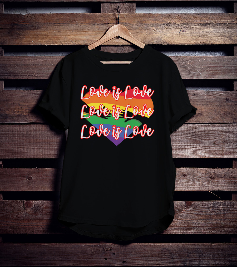 Love Is Love Rainbow Heart Pride T-Shirt