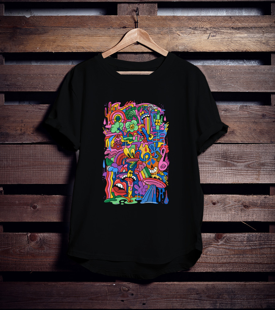 Cosmic Doodle Psychedelic Alien Adventure T-Shirt