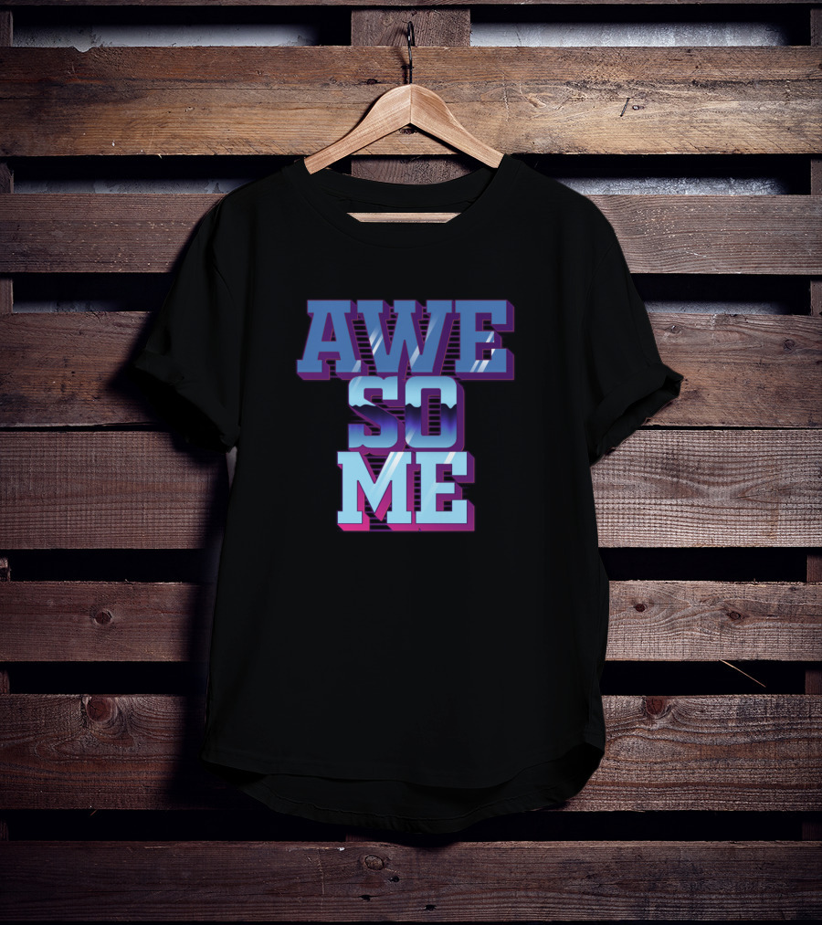 AWESOME AWESOME Retro Gradient Text T-Shirt