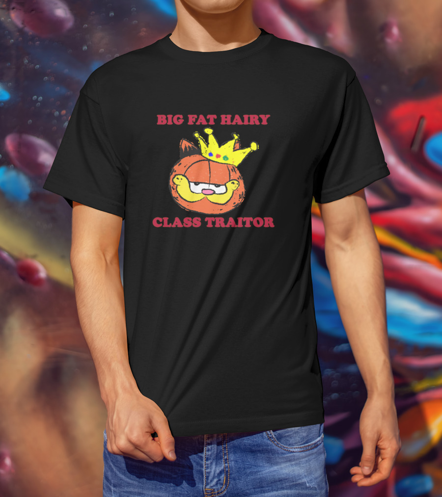 Garfield Big Fat Hairy Class Traitor Crown Cartoon T-Shirt