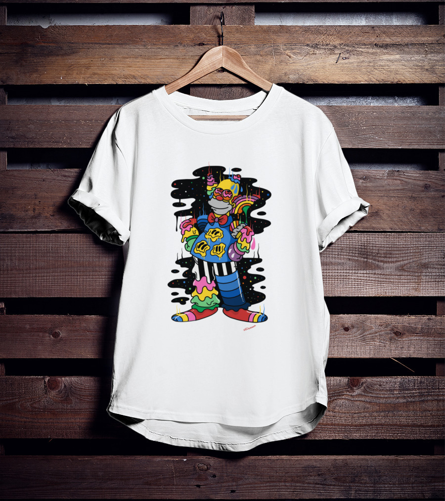 Krusty The Clown Psychedelic Groovy Neon Drip T-Shirt