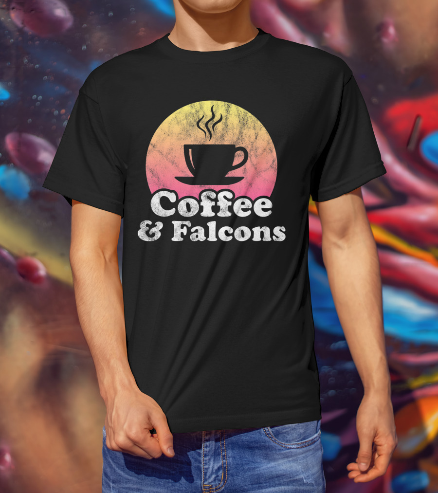 Coffee And Falcons Falcon Retro Style Cup T-Shirt
