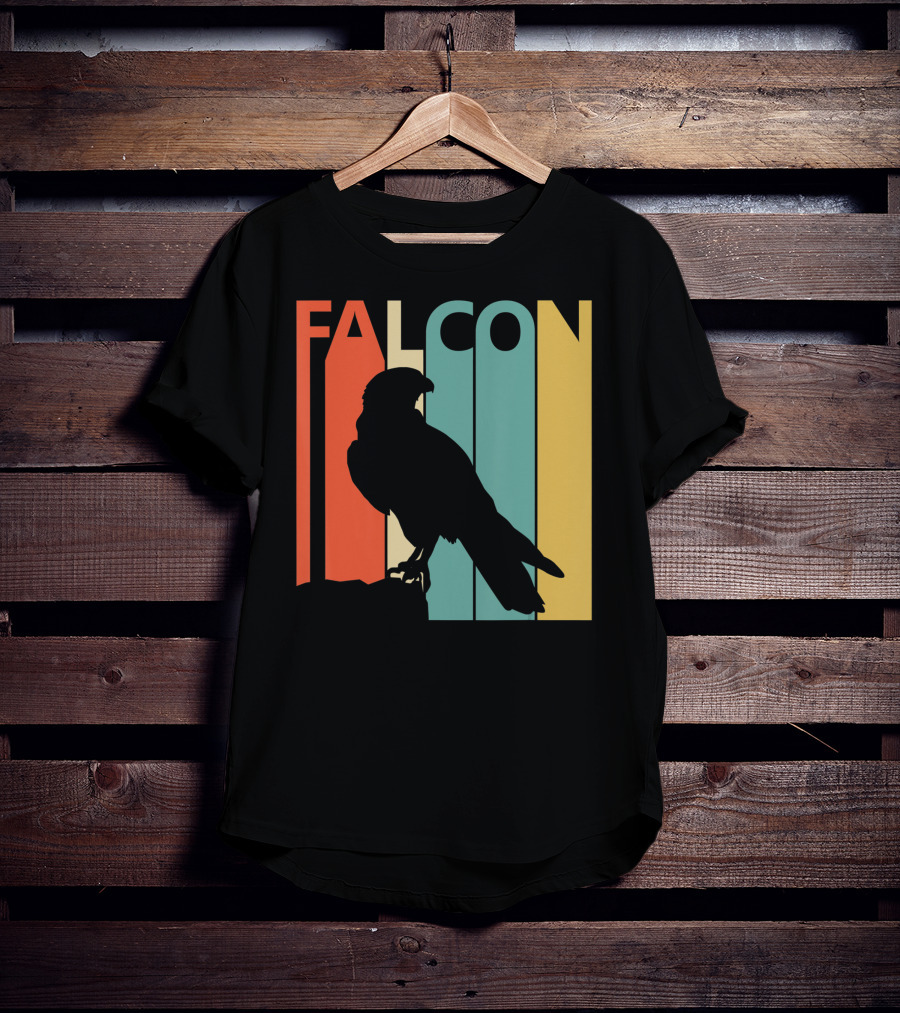 FALCON Safari Zoo Animal Silhouette Retro Stripes T-Shirt