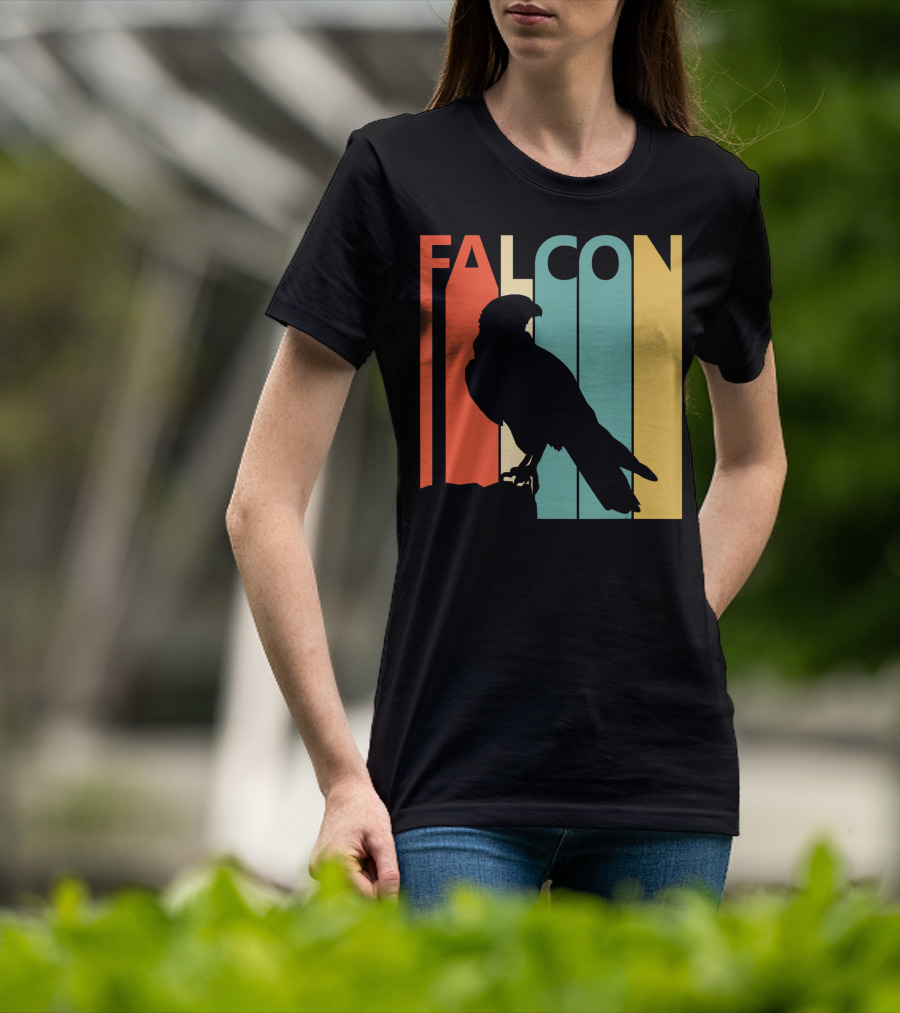 FALCON Safari Zoo Animal Silhouette Retro Stripes T-Shirt