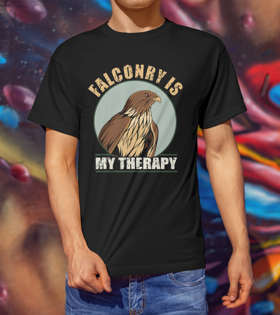 Falconry Is My Therapy Falcon And Hawk Falconry T-Shirt